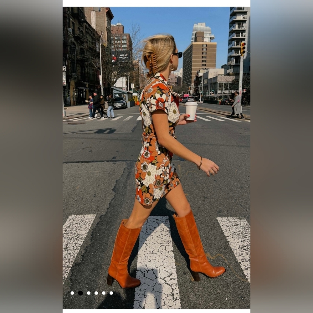 Show Me Your MuMu Outlaw Dress Hutton Floral Corduroy - Picture 8 of 9